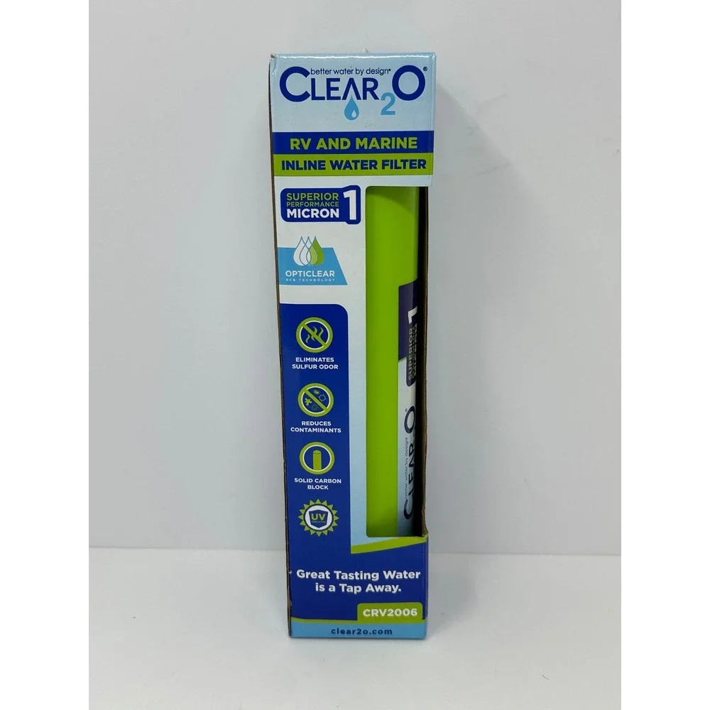 NEW! Clear2O CRV2006 RV and Marine Inline Water Filter X9